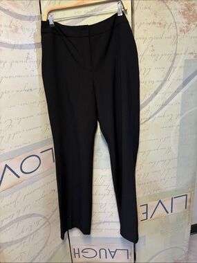 cooper & ella Black Tailored Straight-Leg Trousers SZ 10